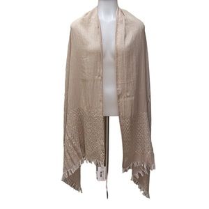 MISS-TERRE Beige Scarf~Wrap NWT~100% Cotton